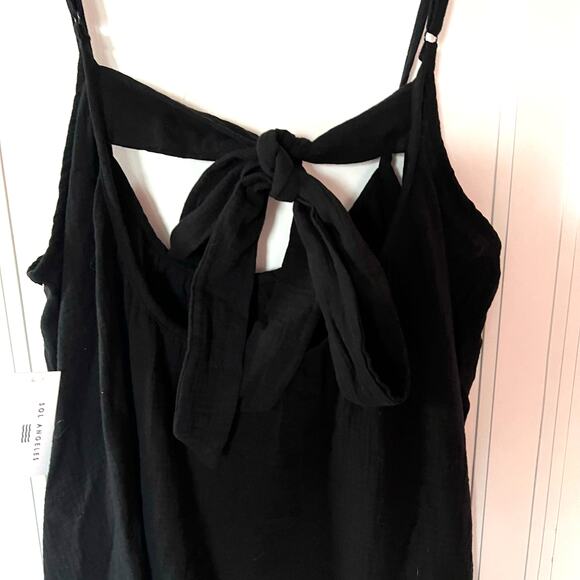 NWT Sole Los Angeles Joni Cotton Gauze Maxi Dress Black SZ XS/S - Picture 5 of 10